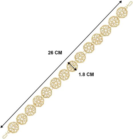 Aheli Gold Plated Kundan مرصعة Maatha Patti Sheeshphool Hair Associory Giftly Hignic Jewelery Gift for Women in Saudi Arabia