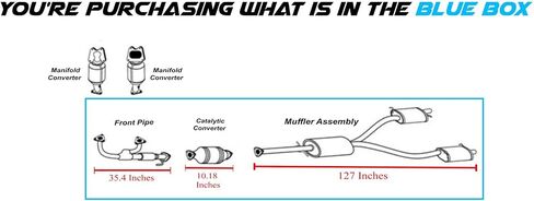 Northeastern Exhaust | Stainless Steel EPA-Approved Rear Catalytic with Muffler Assembly Kit Compatible for 2012-2015 Honda Pilot 3.5L | Free Gaskets, Clamps, Bolts and hangers Included in Saudi Arabia