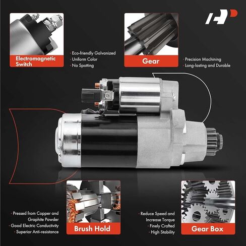 A-Premium Starter Motor متوافق مع Nissan Maxima 2007-2008 V6 3.5L ، Murano 2003-2007 V6 3.5L ، 12V 1.7kW 13 CCW ، استبدل# 23300CA000 in Saudi Arabia