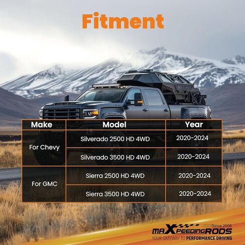 MaxPeedingRods 2 "مفاتيح التواء المصعد لـ Chevy Silverado/GMC Sierra 2500HD/3500HD 4WD 2020-2024 ، مجموعة الرفع التسويقي in Kuwait