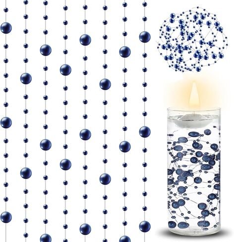 40 PCS حبات الاصطناعية العائمة خيوط ، الأرجواني الأرجواني والأبيض 8+3MM FAUX Bead Bead Strings للمزهريات المركزية حشو ، الحرف الزفاف الحزب in Kuwait