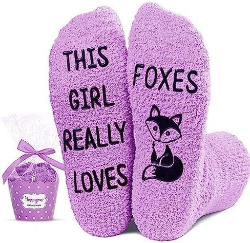 HAPPYPOP Sloth Gifts for Women Girls Gifts for Her, Novelty Sloth Socks Funny Fun Silly Fuzzy Purple Cupcake Socks, Christmas Stocking Stuffers in Saudi Arabia