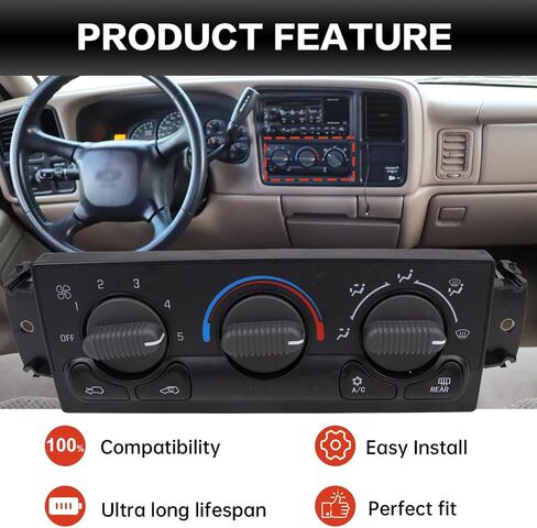599-266 لوحة التحكم في المناخ A/C A/C متوافقة مع 1999-2002 Chevrolet Avalanche Silverado Silverado Suburban 1500 2500 3500 Tahoe GMC Sierra Yukon XL Truck استبدال 19244873 in Saudi Arabia