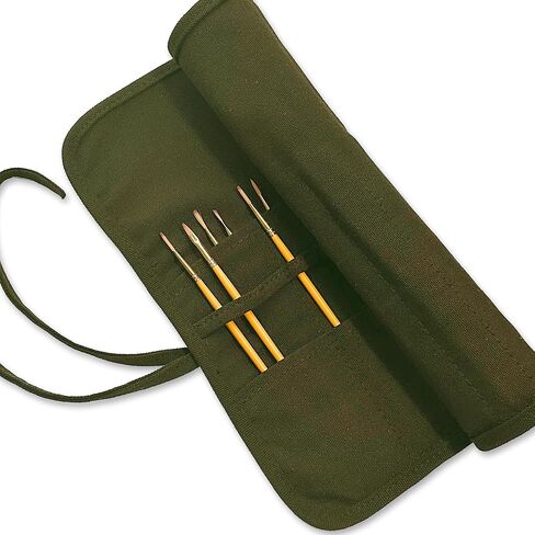 Roll Up Paint Brush Holder, Paint Brush Storage with 22 Slots 2 Ties in Canvas for Colored Pencils Watercolor Brush Pens Watercolor Paint in Kuwait