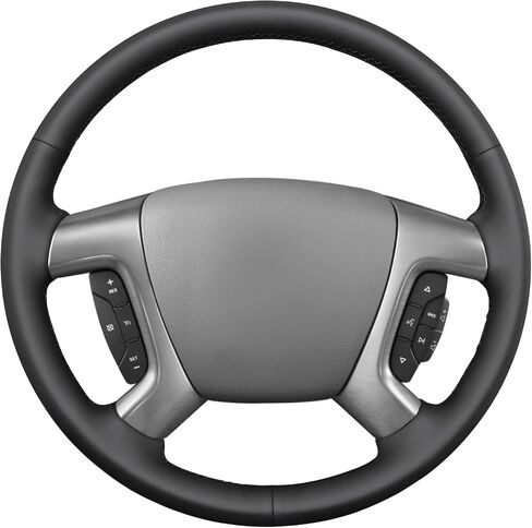 MEWANT Hand Stitch Black Faux Leather Steering Wheel Cover Wrap for Chevy Captiva Daewoo Winstorm Silverado 2007 in Saudi Arabia