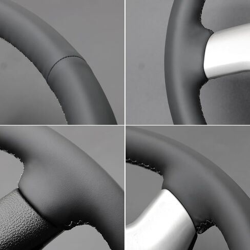 MEWANT Hand Stitch Black Faux Leather Steering Wheel Cover Wrap for Chevy Captiva Daewoo Winstorm Silverado 2007 in Saudi Arabia