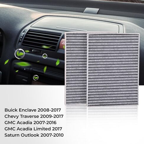 توباز 2PCS Cabin Air Filter مع كربون نشط متوافق مع Buick Enclave 2008-2017 ، Chevy Traverse 2009-2017 ، GMC Acadia 2007-2016 ، GMC Acadia Limited 2017 ، Saturn Outlook 2007-2010 in Saudi Arabia