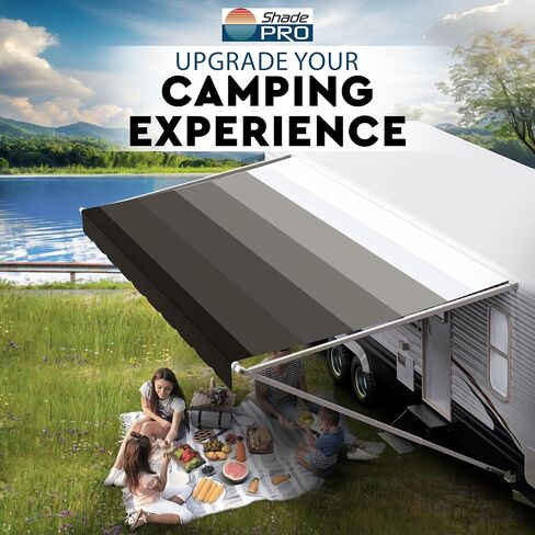 Shadepro - استبدال النسيج RV المظلة - فينيل مقاوم للعوامل الجوية - مظلة Universal Outdoor للعربة ، المقطورة ، ومظلات المنزل - الجرانيت - 16 "(النسيج 15 '2") in Saudi Arabia