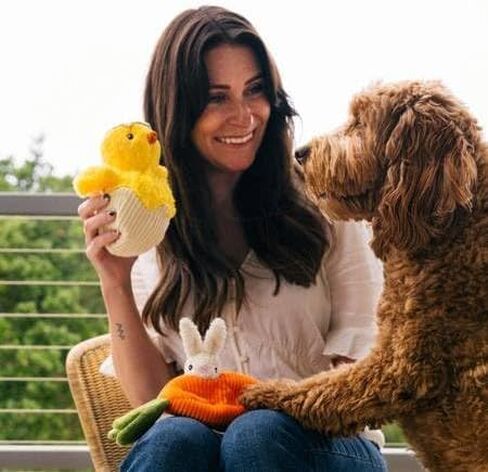 P.L.A.Y. Cute Plush Dog Toys - Hippity Hoppity Easter Themed Durable Squeaker Chew Toy, Great for Puppies & Small, Medium, Large Dogs - Machine Washable, Recycled Materials (Funny Bunnies with Carrot) in Kuwait