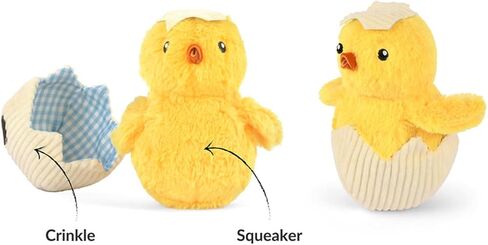 P.L.A.Y. Cute Plush Dog Toys - Hippity Hoppity Easter Themed Durable Squeaker Chew Toy, Great for Puppies & Small, Medium, Large Dogs - Machine Washable, Recycled Materials (Funny Bunnies with Carrot) in Kuwait