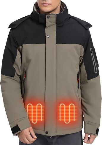Men's Heated Jacket Waterproof with USB 4-Temp Control Lightweight for Skiing Hiking in Saudi Arabia