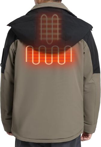 Men's Heated Jacket Waterproof with USB 4-Temp Control Lightweight for Skiing Hiking in Saudi Arabia