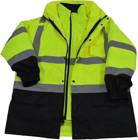 LBPJ6IN1-C3-6X Two Tone Waterproof 6-In-1 Parka Jacket, 6X-Large, Lime/Black in Saudi Arabia