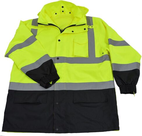 LBPJ6IN1-C3-6X Two Tone Waterproof 6-In-1 Parka Jacket, 6X-Large, Lime/Black in Saudi Arabia