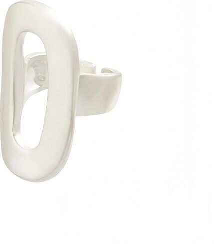 Chunky Gold Rings For Women, Silver Letter O Shaped Open Exaggerated Big Hollow Oval Finger Ring Trendy Plated Adjustable Birthday Jewelry Gift in Kuwait
