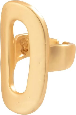 Chunky Gold Rings For Women, Silver Letter O Shaped Open Exaggerated Big Hollow Oval Finger Ring Trendy Plated Adjustable Birthday Jewelry Gift in Kuwait