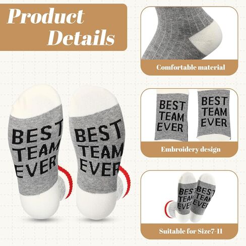 12 Pairs Best Team Ever Socks Employee Appreciation Socks Gift Employee Christmas Gift Thank You Gifts Bulk for Staff Coworkers Teacher Nurse Volunteer Employee Men Women Adults in Saudi Arabia