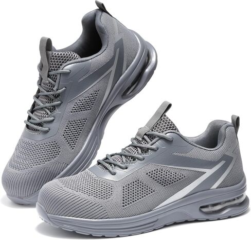 Furuian Composite Toe Shoes for Men Lightweight Composite Work Shoes Safety Shoes Not Steel Toe Sneakers Breathable Composite Toe Sneakers for Men Indestructible Safety Shoes for Men Black in Saudi Arabia