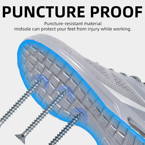 Furuian Composite Toe Shoes for Men Lightweight Composite Work Shoes Safety Shoes Not Steel Toe Sneakers Breathable Composite Toe Sneakers for Men Indestructible Safety Shoes for Men Black in Saudi Arabia