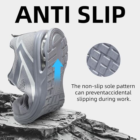 Furuian Composite Toe Shoes for Men Lightweight Composite Work Shoes Safety Shoes Not Steel Toe Sneakers Breathable Composite Toe Sneakers for Men Indestructible Safety Shoes for Men Black in Saudi Arabia
