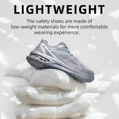 Furuian Composite Toe Shoes for Men Lightweight Composite Work Shoes Safety Shoes Not Steel Toe Sneakers Breathable Composite Toe Sneakers for Men Indestructible Safety Shoes for Men Black in Saudi Arabia