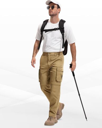 Convertible Mens Hiking Pants - Zip Off Lightweight Quick Dry Cargo Pants for Men 8 Pockets for Camping Travel Fishing in Saudi Arabia
