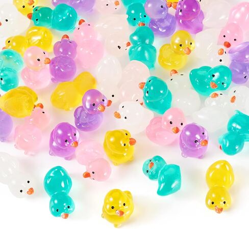 PANDAHALL 50PCS ميني ميني البط السائبة في الوهج في الراتنجات المظلمة البط الأصفر الأصفر المصغرة in Kuwait