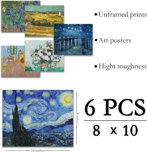 9pcs Claude Monet Artwork Paints Plansles Plains Plans ، Prints Lilies Prints للجدران ، المطبوعات الفنية الشهيرة ، 8 × 10 بوصة ، دون إطارها in Kuwait