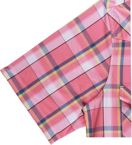 NUTEXROL Mens Short Sleeve Plaid Button Down Shirt Western Casual Shirts with Two Pockets in Saudi Arabia