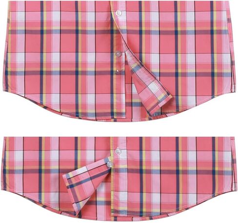 NUTEXROL Mens Short Sleeve Plaid Button Down Shirt Western Casual Shirts with Two Pockets in Saudi Arabia