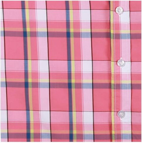 NUTEXROL Mens Short Sleeve Plaid Button Down Shirt Western Casual Shirts with Two Pockets in Saudi Arabia