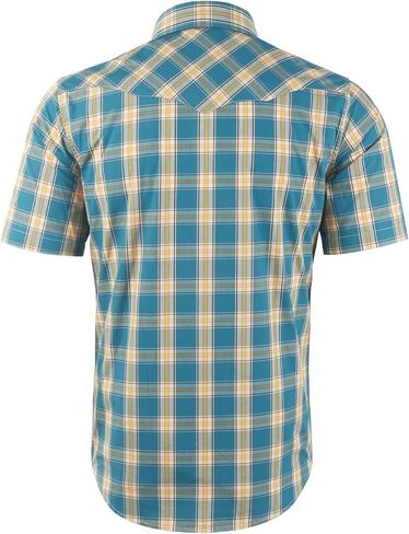 NUTEXROL Mens Short Sleeve Plaid Button Down Shirt Western Casual Shirts with Two Pockets in Saudi Arabia