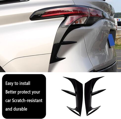 Car Accessories Rear Tail Light Lower Side Cover Trim Protective Frame Molding Compatible withToyota Sienna 2021 2022 2023 2024 (Glossy Black) 2PCS ABS in Saudi Arabia