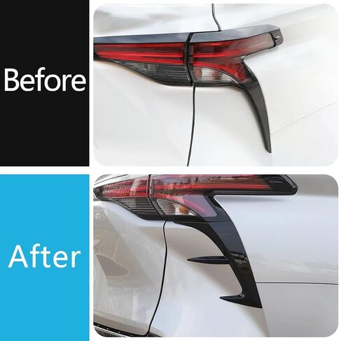 Car Accessories Rear Tail Light Lower Side Cover Trim Protective Frame Molding Compatible withToyota Sienna 2021 2022 2023 2024 (Glossy Black) 2PCS ABS in Saudi Arabia
