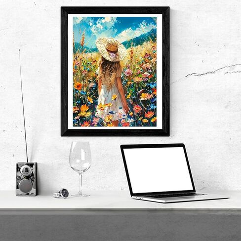 MBNTJHT Flowers Paint by Numbers Kit for Adults Beginners,Floral in Tin Cans Paint by Number Kits for Adults,Unframed Watercolor Painting Art Crafts for Home Wall Decor 16X20 Inch. in Kuwait