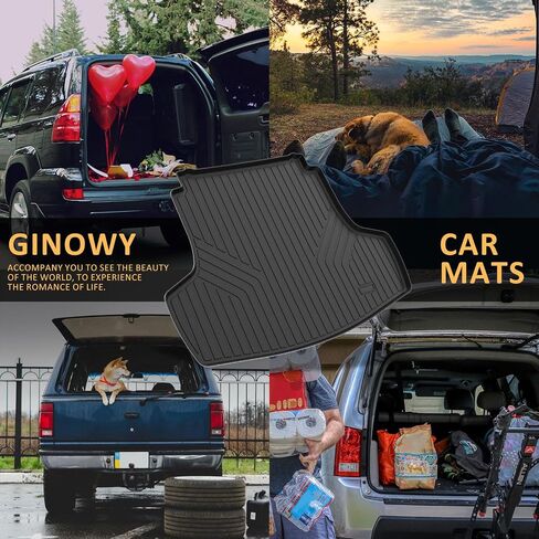 GINOWY-Cargo Liner for Audi Q5 SQ5 2018-2024, TPE All Weather Q5 Car Mats Non-Slip Trunk Mat Floor Liners Waterproof Easy to Clean Cargo Mat, Custom Fit Accessories Mats Black in Saudi Arabia