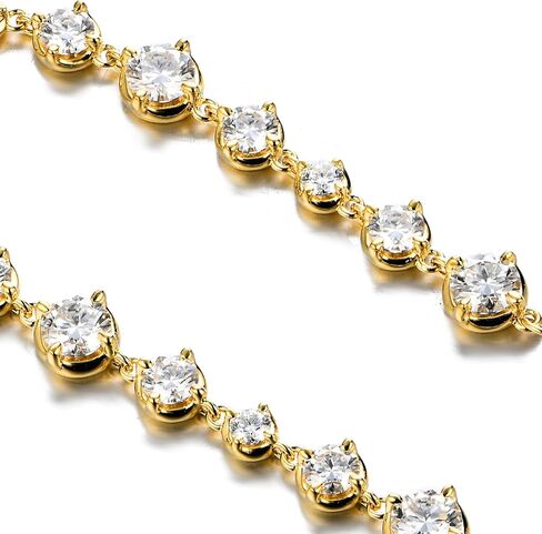18K White Gold Plated Silver Bracelet With 5.50 Carat Total Weight Moissanite (D Color, Round Brilliant Shape, VVS Clarity) Bracelet For Women, Gift For Her Jewelry For Women Comes With Gift Box in Saudi Arabia