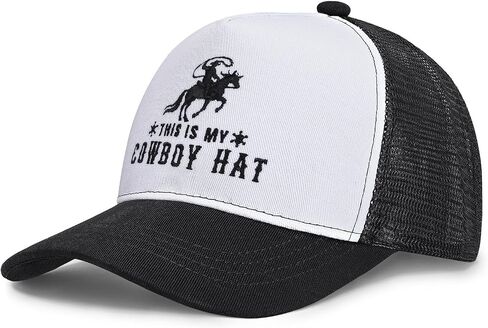 This is My Cowboy Trucker Hat, Adjustable Vintage Embroidered Cowboy Cap,Country Gift Hats for Women Men in Saudi Arabia