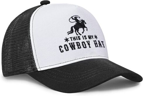 This is My Cowboy Trucker Hat, Adjustable Vintage Embroidered Cowboy Cap,Country Gift Hats for Women Men in Saudi Arabia