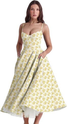 المرأة المتقدمة المتقدمة شعور الأزهار ماكسي مشد الفستان بوهو فتحة منخفضة قطع منخفضة الخروج خط الشاطئ غير الرسمي in Kuwait