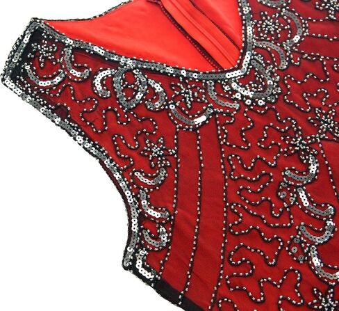 Women 's 1920s Sequin Gatsby Maxi Long Evening Prom Mermaid Hem Dress with 20s Costume Accessories in Kuwait