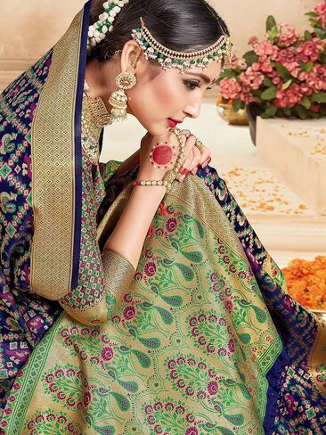 Elina Fashion Sarees for Women Banarasi Art Silk Loved Arcee الهدية العرقية الهندية الهدية التقليدية ساري مع بلوزة غير مختلطة in Saudi Arabia