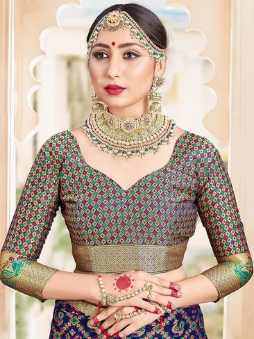 Elina Fashion Sarees for Women Banarasi Art Silk Loved Arcee الهدية العرقية الهندية الهدية التقليدية ساري مع بلوزة غير مختلطة in Saudi Arabia