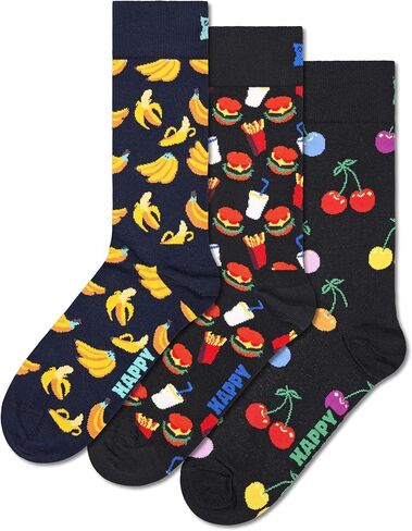 طقم جوارب للكاحل بألوان الموز والأناناس من Happy Socks - للرجال والنساء - قطن مستدام - مقاس 10-13 (عبوتان) in Saudi Arabia