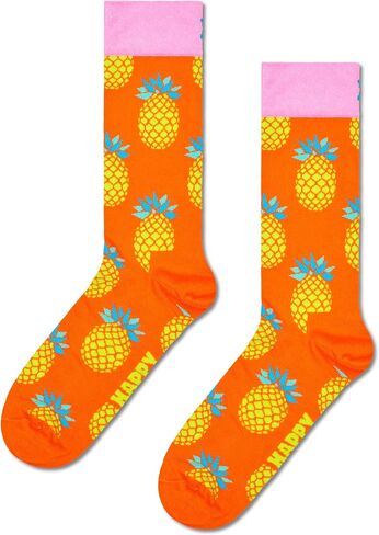 طقم جوارب للكاحل بألوان الموز والأناناس من Happy Socks - للرجال والنساء - قطن مستدام - مقاس 10-13 (عبوتان) in Saudi Arabia