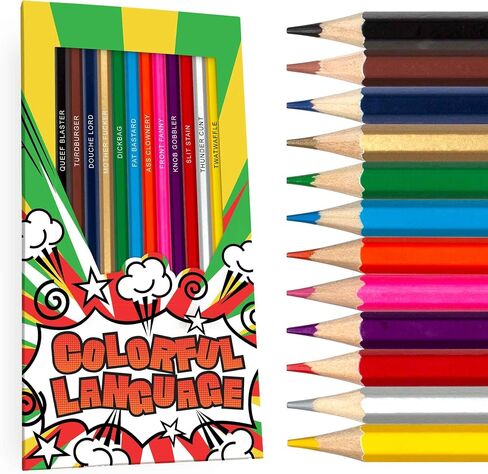 Stoner Colors Colored Pencil Set for Adult Stoner Fans, Set of 12 Stoner-Inspired Pencils, Each Color Pencil is Foil-Stamped with Clever References, Great for Weed Fans in Kuwait