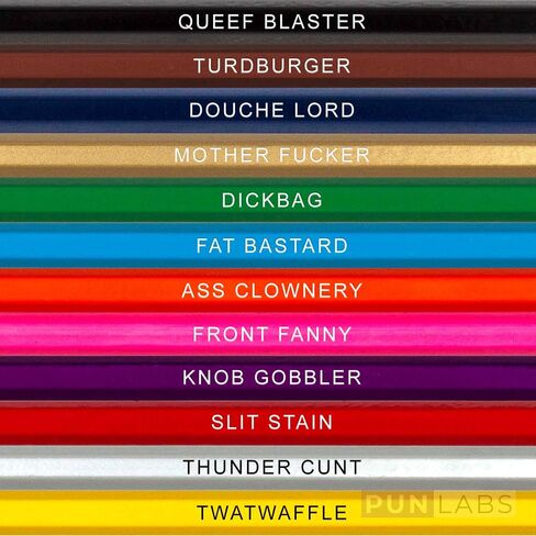 Stoner Colors Colored Pencil Set for Adult Stoner Fans, Set of 12 Stoner-Inspired Pencils, Each Color Pencil is Foil-Stamped with Clever References, Great for Weed Fans in Kuwait