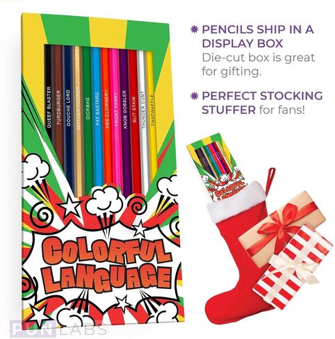 Stoner Colors Colored Pencil Set for Adult Stoner Fans, Set of 12 Stoner-Inspired Pencils, Each Color Pencil is Foil-Stamped with Clever References, Great for Weed Fans in Kuwait