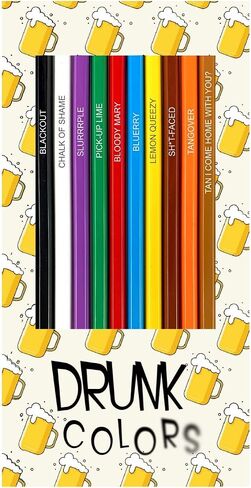 Stoner Colors Colored Pencil Set for Adult Stoner Fans, Set of 12 Stoner-Inspired Pencils, Each Color Pencil is Foil-Stamped with Clever References, Great for Weed Fans in Kuwait