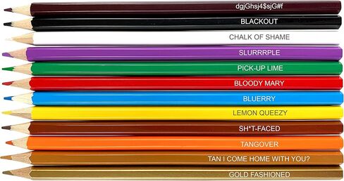 Stoner Colors Colored Pencil Set for Adult Stoner Fans, Set of 12 Stoner-Inspired Pencils, Each Color Pencil is Foil-Stamped with Clever References, Great for Weed Fans in Kuwait